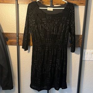 Formal Black Velvet Detail Dress